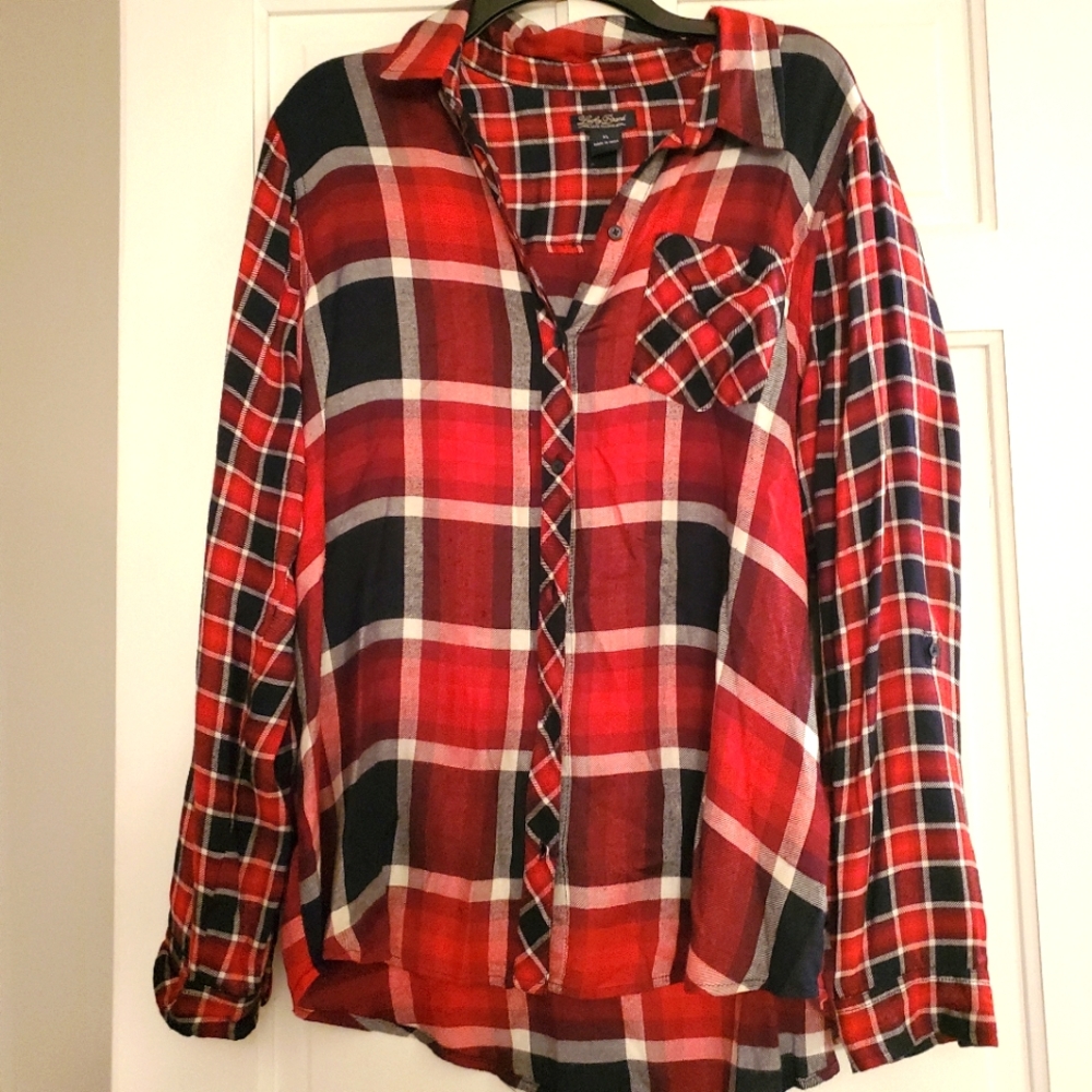 Lucky flannel long sleeve button shirt XL